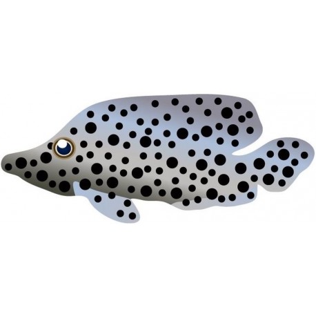 Sticker poisson tache noir gris