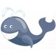 Sticker baleine poisson sourir
