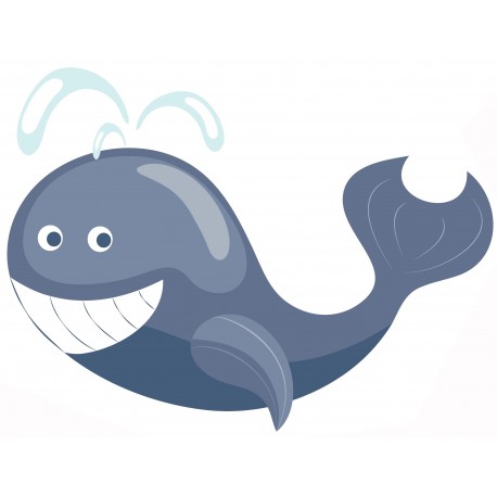 Sticker baleine poisson sourir