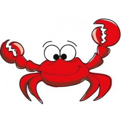 Autocollant crabe rouge