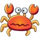 Sticker crabe orange
