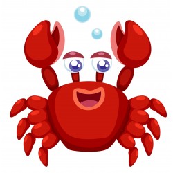 Sticker mural crabe rouge