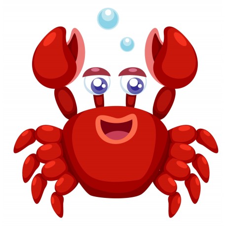 Sticker mural crabe rouge