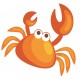 Sticker mural crabe orange