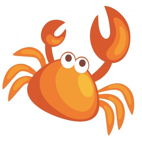 Sticker mural crabe orange