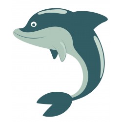 Sticker dauphin bleu