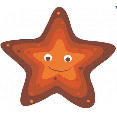Sticker étoile mer rouge marron