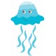 Sticker poisson meduse bleu