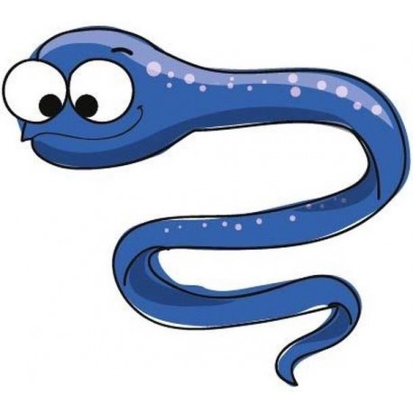 Sticker poisson anguille violet