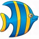 Sticker poisson jaune bleu