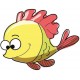 Sticker poisson jaune