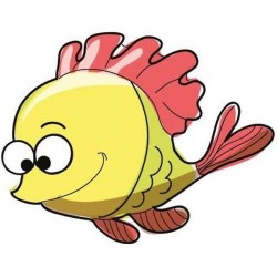 Sticker poisson jaune
