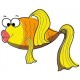 Sticker poisson orange jaune femme