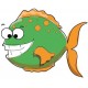 Sticker poisson orange vert