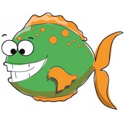 Sticker poisson orange vert