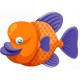 Sticker poisson orange violet