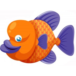 Sticker poisson orange violet