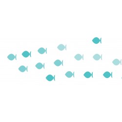 Sticker poisson bande bleu petit