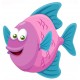 Sticker poisson bleu rose