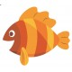 Sticker poisson rayure orange jaune