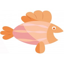 Sticker poisson beige