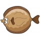 Sticker poisson plat marron