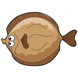 Sticker poisson plat marron