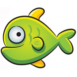 Sticker poisson vert petit