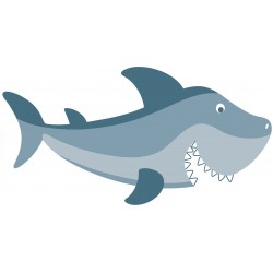 Sticker poisson requin bleu dent