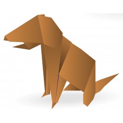Sticker origami chien