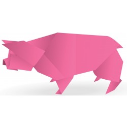Sticker origami cochon