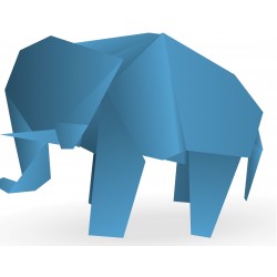 Sticker origami éléphant bleu