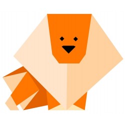 Autocollant origami lion