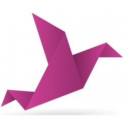 Autocollant origami oiseau