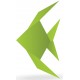 Sticker origami poisson vert