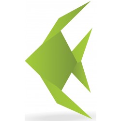 Sticker origami poisson vert