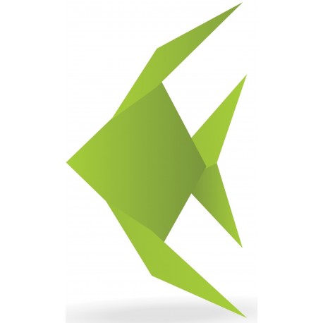 Sticker origami poisson vert