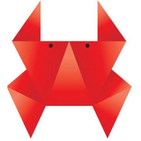 Sticker origami crabe rouge