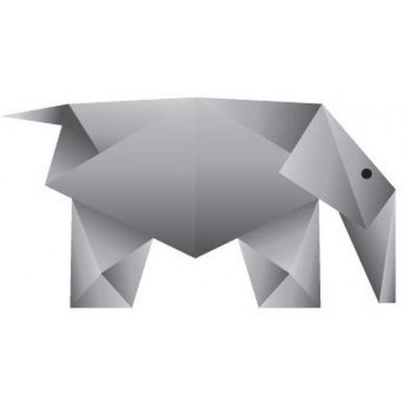 Sticker origami éléphant gris