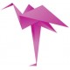Sticker origami flamant rose