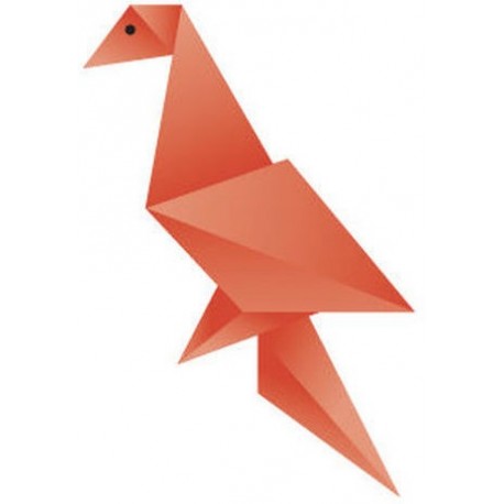Sticker origami oiseau orange