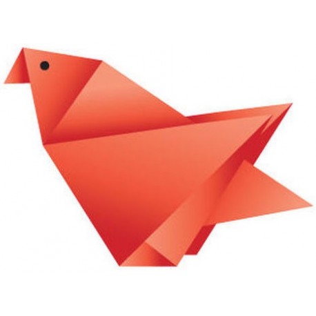 Sticker origami oiseau orange