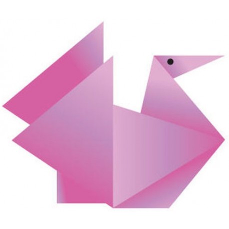 Autocollant origami oiseau cygne