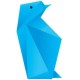 Autocollant origami pingouin