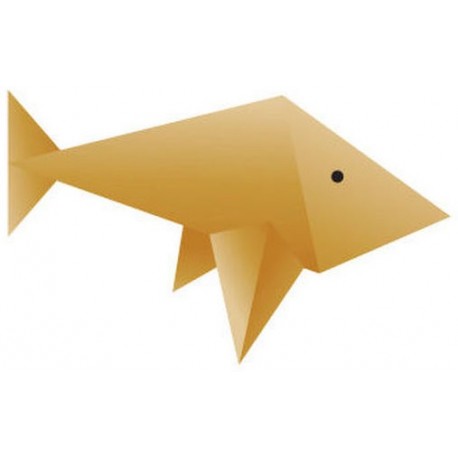 Sticker origami poisson jaune