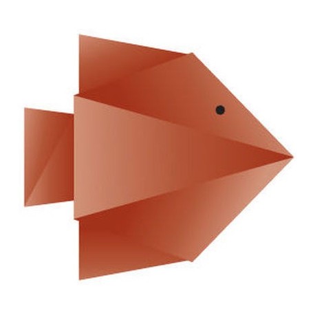 Autocollant origami poisson