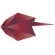 Sticker origami poisson raie rouge