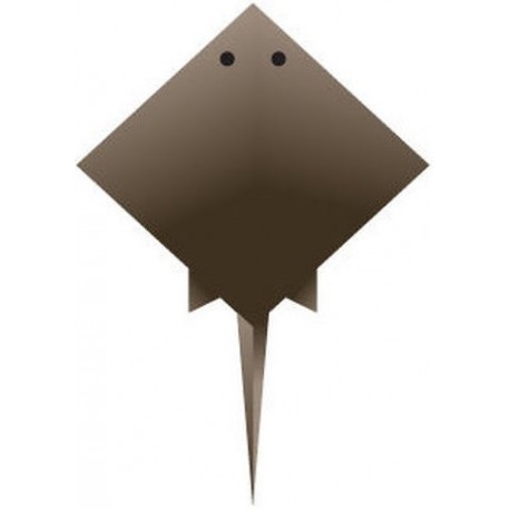 Sticker origami poisson raie gris