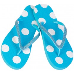 Sticker plage tong bleu