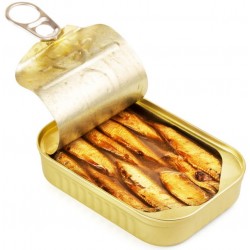 Sticker poisson sardine boite